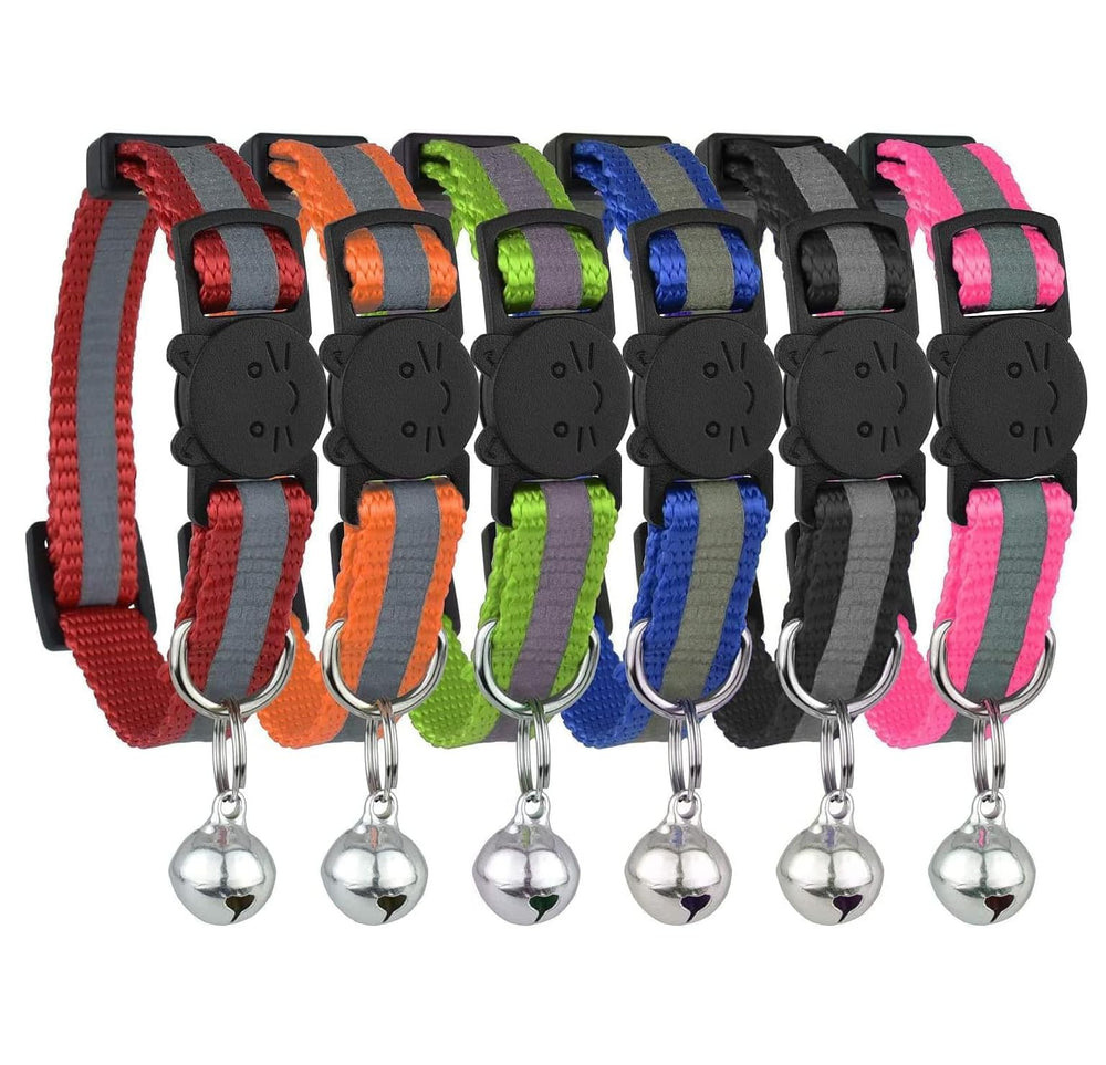 Bemix Pets collier chat reflecteur et cloche ensemble, visibilité accrue et sécurité nocturne.