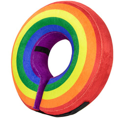 BENCMATE collier cone inflable arc en ciel pour chien, confort et liberté d alimentation.