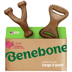 Jouet Benebone double Wishbone et Fishbone stimule mentalement et occupe le chien.