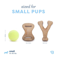 Benebone Puppy – surface rainurée, nettoie légèrement les dents lors de la mastication.