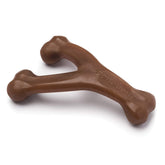 Benebone Wishbone au beurre de cacahuète vu avant, pour mâchage durable