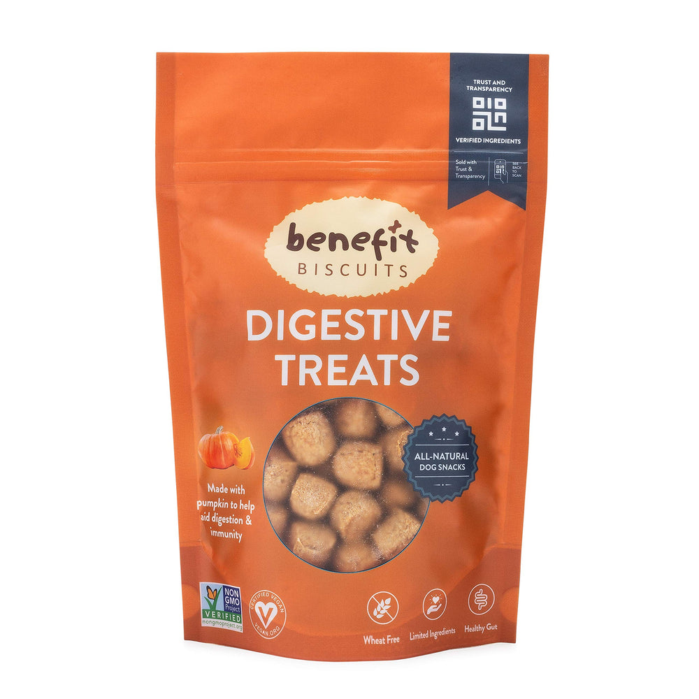 Biscuits Benefit pour chien à la menthe, haleine plus fraîche et friandise savoureuse.