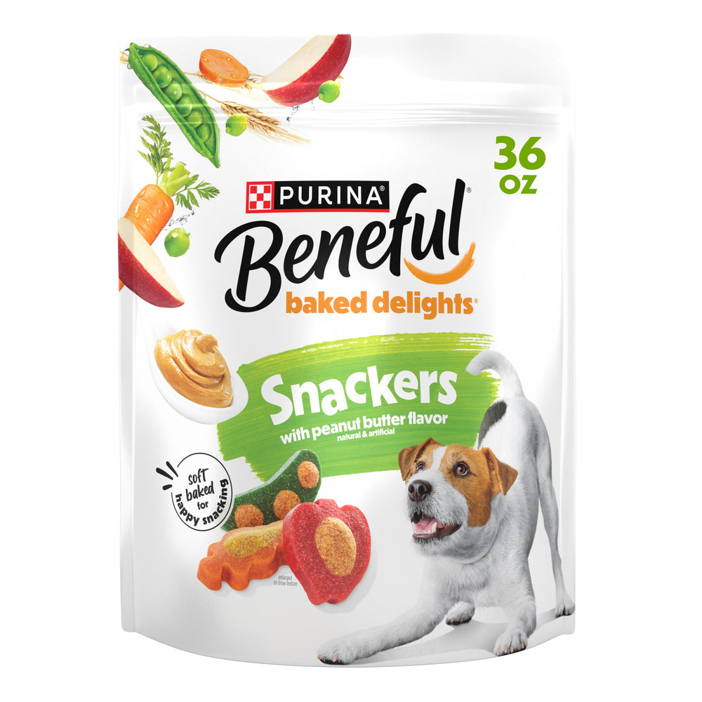 Beneful Baked Delights Snackers emballage attrayant, idéal pour attirer l'attention lors des achats
