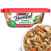 Beneful boeuf et legumes tub: morceaux appétissants pour un repas équilibré.