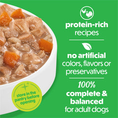 Mélange légumes et pâtes ou riz dans Beneful Freshly Prepared Stews.
