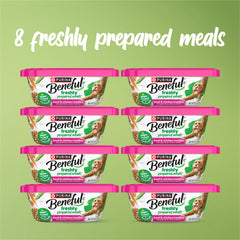 Légumes visibles dans Beneful Purina, haricots et carottes pour texture appétissante.