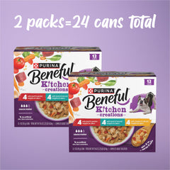 Beneful Medleys boeuf avec legumes 3 oz, protéines visibles.