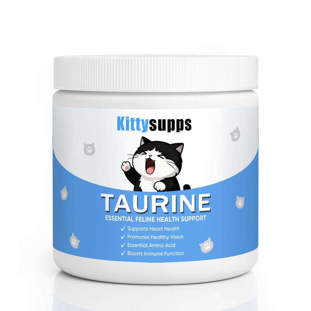 KitTYSupps Taurine BERSEG dans la bouteille, soutien pratique à la vitalité féline.