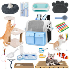 Berxol Kit chaton: lit doux bleu pour repos apaisant et sécurisé.