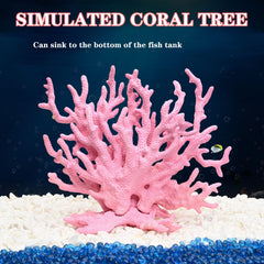 Ornement d’aquarium Besimple corail artificiel rose en pose naturelle