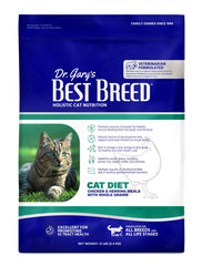Best Breed Dr. Gary's chat croquettes dans bol, alimentation quotidienne équilibrée.