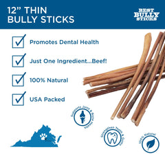 Best Bully Sticks: boeuf 100% sans céréales et sans additifs, pur et naturel.