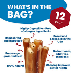 Best Bully Sticks boeuf seul ingrédient, snack naturel pour chiens sensibles.