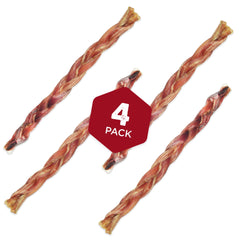 Best Bully Sticks chien en action mordant un os tresse-xl.