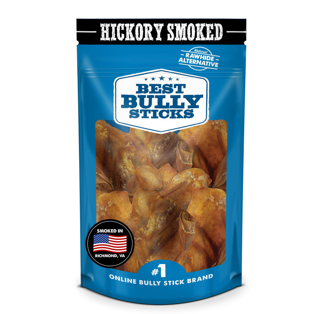 Best Bully Sticks oreilles-porc-fumee-hickory-pack-12: snack savoureux et durable pour tous les chiens