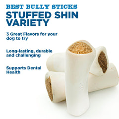Best Bully Sticks os tibia rempli beurre-d-arachide, goût irrésistible pour chiens gourmands.