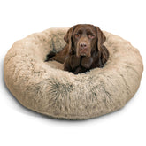 Best Friends by Sheri lit-beignet grand taupe vue générale, confort profond pour chiens jusqu'à 45 kg.