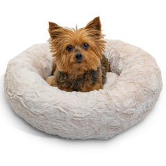 Best Friends par Sheri – lit beignet oyster 18x18, vue générale, cocon apaisant pour petit chien.