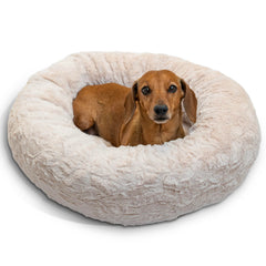Best Friends by Sheri nid-donut-chat-luxe-fourrure-oyster-23x23: refuge sécurisé pour siestes paisibles.