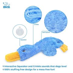 Best Pet Supplies canard bleu grand, jouet qui crisse pour sessions d’amusement.