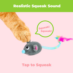 Catify par Best Pet Supplies, souris siffante gris attire le chat avec son son.
