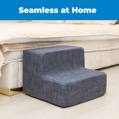 Best Pet Supplies escaliers gris foncé lin mousse, base stable et confortable.