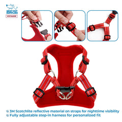 Harnais Voyager en mesh respirant rouge Best Pet Supplies, confort tout au long des promenades