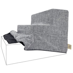 Housse Best Pet Supplies pour rampe chien et chat, vue d'ensemble 3 étapes gris lin antidérapante.