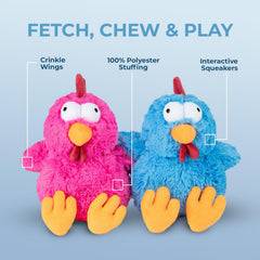 Best Pet Supplies Cluck bleu peluche: texture douce pour câlins et confort pendant le jeu