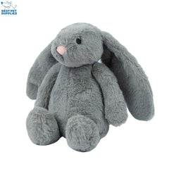 Best Pet Supplies lapin gris grand, peluche douce pour chiens de taille moyenne.