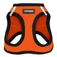 Best Pet Supplies Voyager harnais à enfiler en mesh respirant orange noir pour promenade douce
