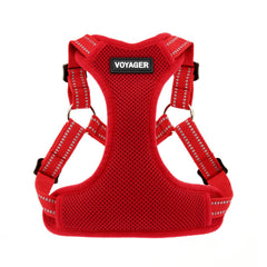 Harnais Best Pet Supplies Voyager enfilage avant rouge, mise en place rapide.