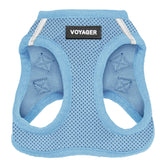 Harnais Voyager Best Pet Supplies en mesh bleu bébé, facile à enfiler pour les promenades.