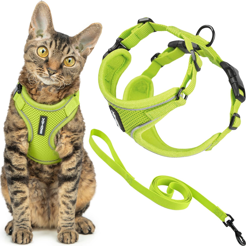Harnais Voyager Best Pet Supplies lime, étape d’entrée sécurisée et anti-fuite.