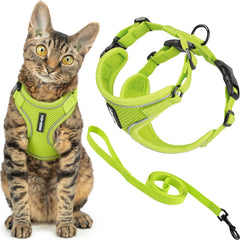 Harnais Voyager Best Pet Supplies lime, étape d’entrée sécurisée et anti-fuite.