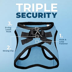 Best Pet Supplies Voyager Step-in Air sans tirage bleu, ideal pour chiens et chats actifs.