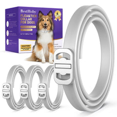BestHoby collier anti-puces pour chiens – ensemble 4 colliers gris, pratique pour plusieurs chiens