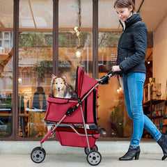 BestPet Poussette 3 roues, roues de 6,3 pouces adaptées au terrain