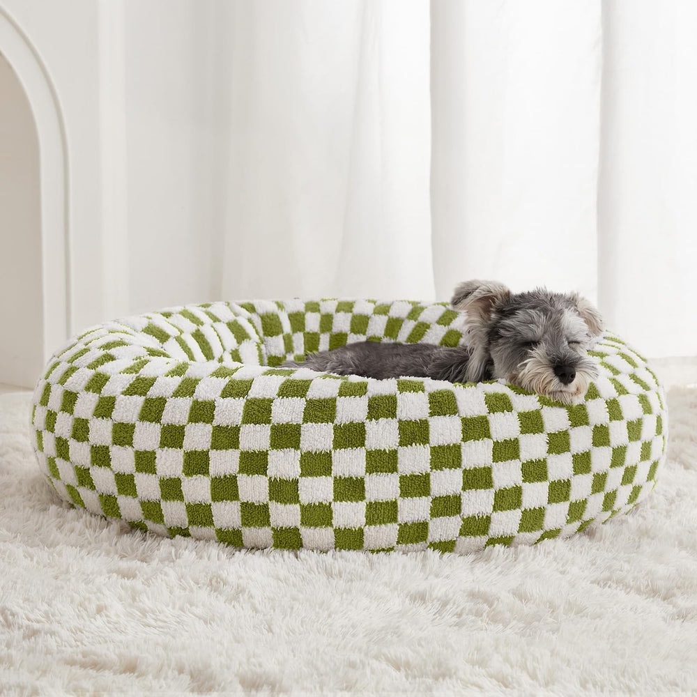 BFPETHOME lit beignet pour chien moyen vert, soutien confortable et sécurité.