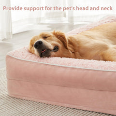 BFPETHOME lit en L design-chien-grand, rails doux pour tete et cou