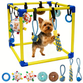 Bhyhok Puppy Play Gym avec 8 jouets suspendus pour stimulation et amusement durable