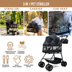 Poussette légère et pliable Bicystar, idéale pour les voyages