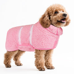 Bienbee robe-sechage-chien rose sur chien, absorption rapide et confort