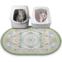 Bienbee tapis litiere chat grand 33x22 bean-green anti-glisse et stable.