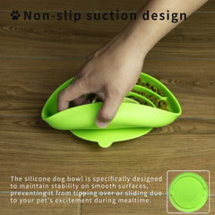 Bol Bifeaw puzzle lent en silicone orange, idéal pour prolonger la dégustation.