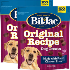 Bil-Jac Recette Originale bouchées d'entraînement au foie de poulet, faciles à distribuer.