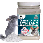 Bocal Billy Buckskin de 6 lb montrant la poudre de bain chinchilla naturelle et prête à l’emploi