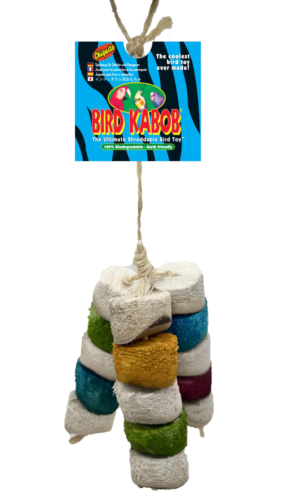 Bird Kabob Chiquito, jouet à mâcher, texture naturelle et biodégradable pour l'usage quotidien