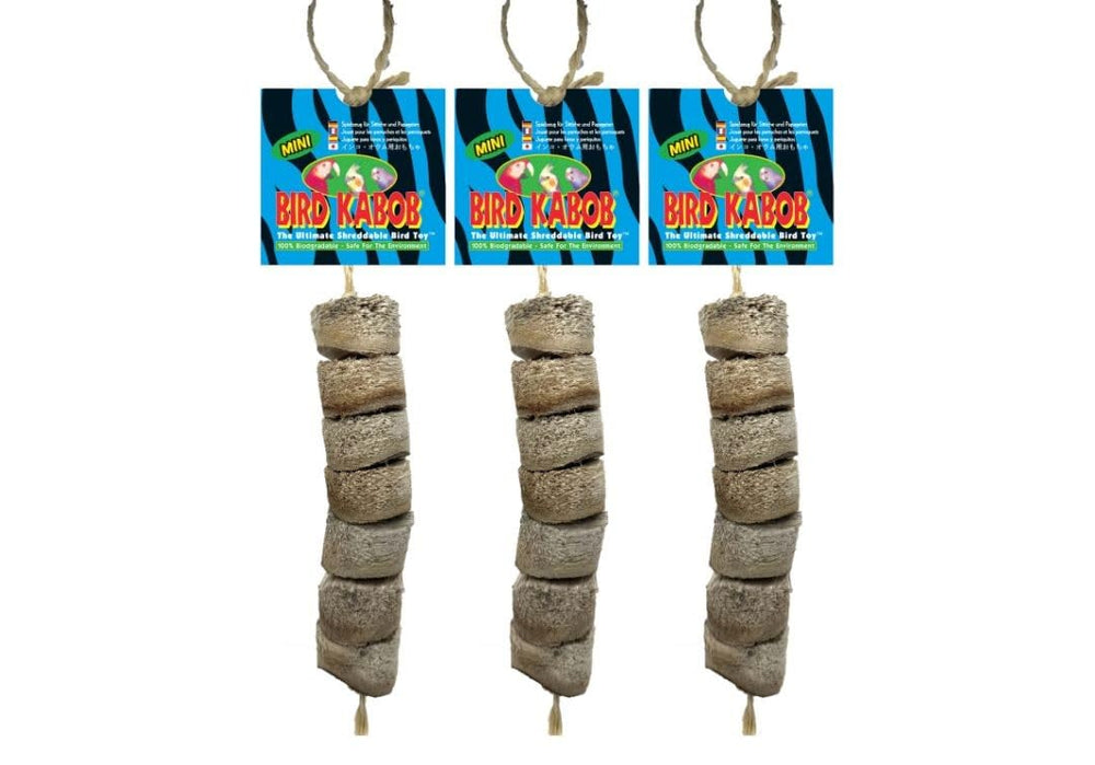 Bird Kabob Mini, trio de mini kabobs biodégradables prêt à mâcher.