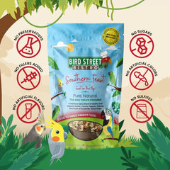 Bird Street Bistro Grains naturels et fruits-légumes pour une alimentation équilibrée.